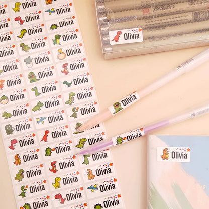 Dinosaur Personalized Name Stickers
