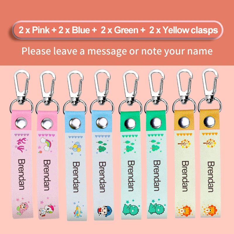 Custom Leather Kids Name Keychain