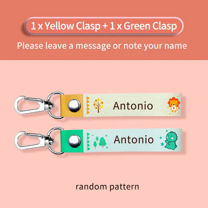 Custom Leather Kids Name Keychain