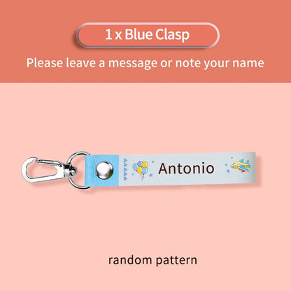 Custom Leather Kids Name Keychain