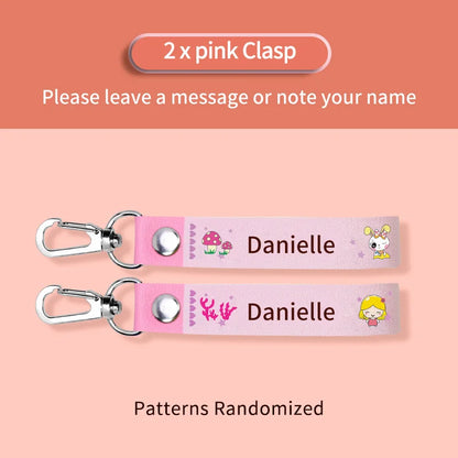 Custom Leather Kids Name Keychain