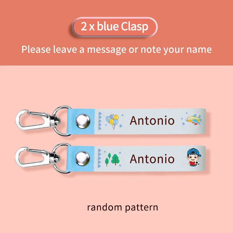Custom Leather Kids Name Keychain