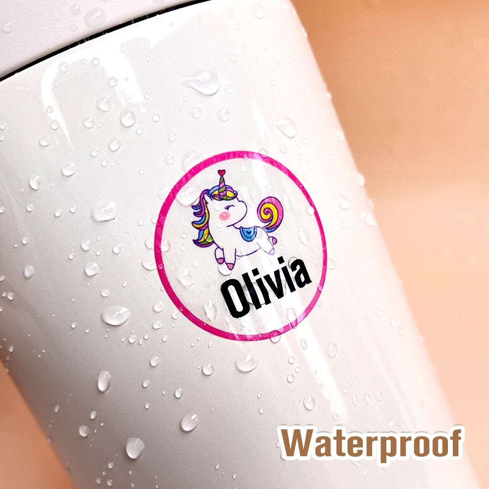Round Animal Personalized Name Stickers(Size 30mmx30mm)